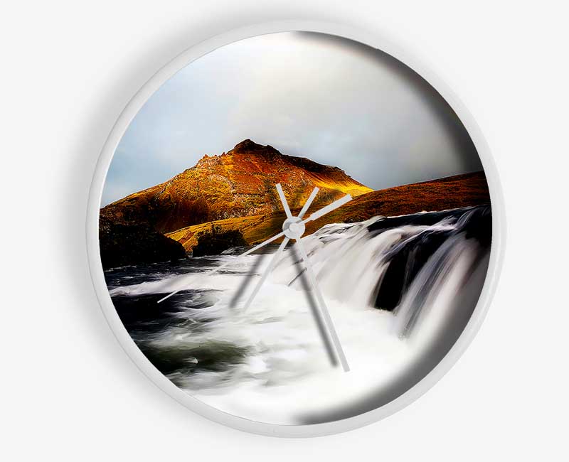 Rainbow Mountain Falls Clock - Wallart-Direct UK