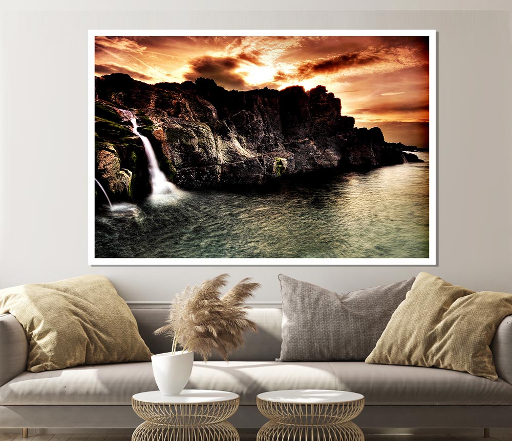 The Cliffs Into The Sea Print Poster Wall Art