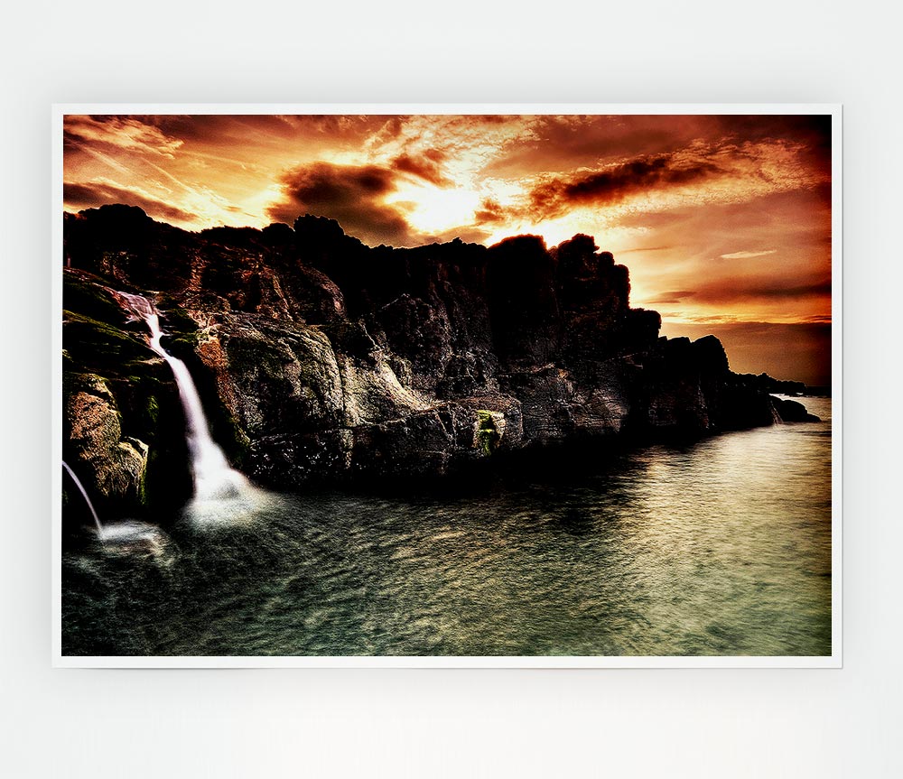 The Cliffs Into The Sea Print Poster Wall Art