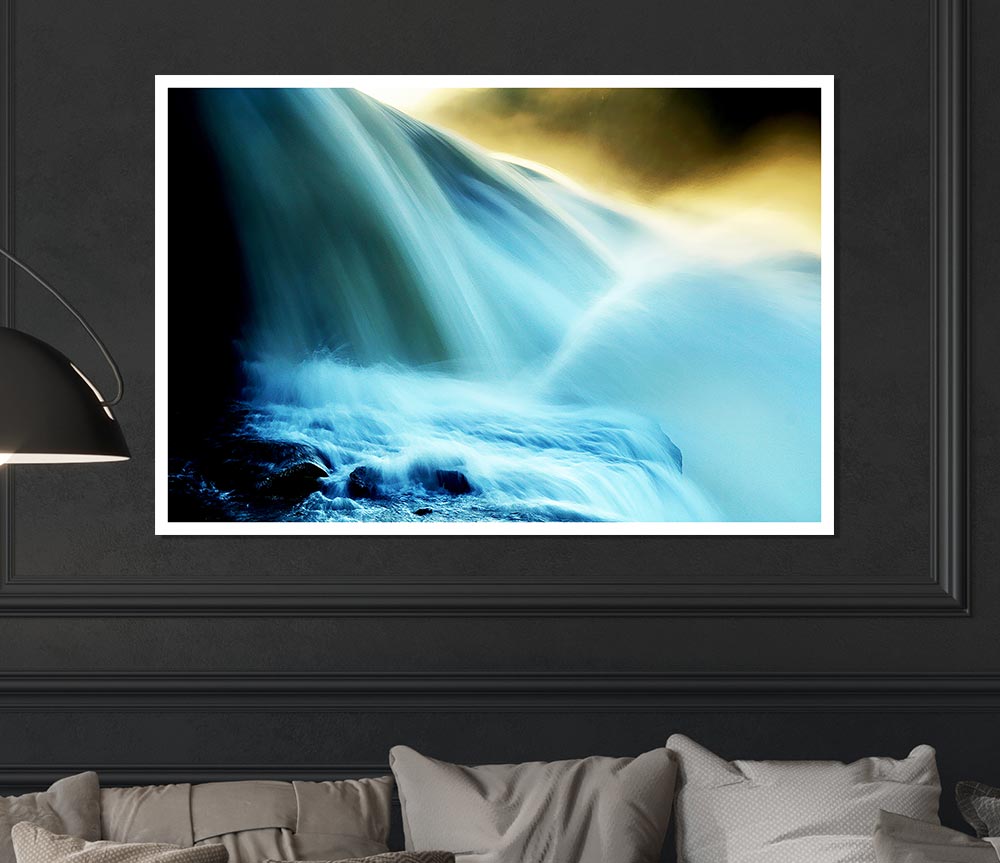 Heavens Waterfalls Print Poster Wall Art