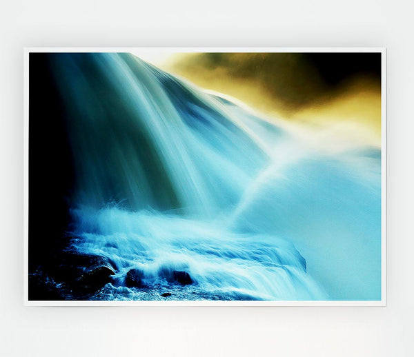 Heavens Waterfalls Print Poster Wall Art