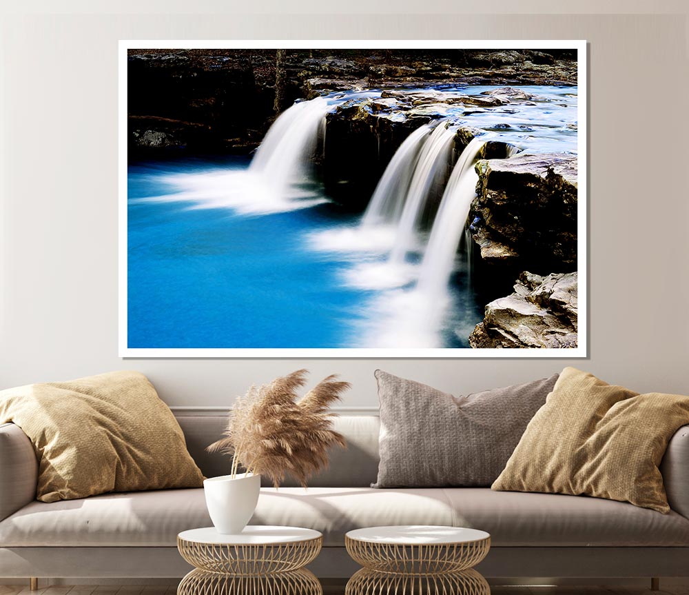 Flow Of The Waterfall Print Poster Wall Art