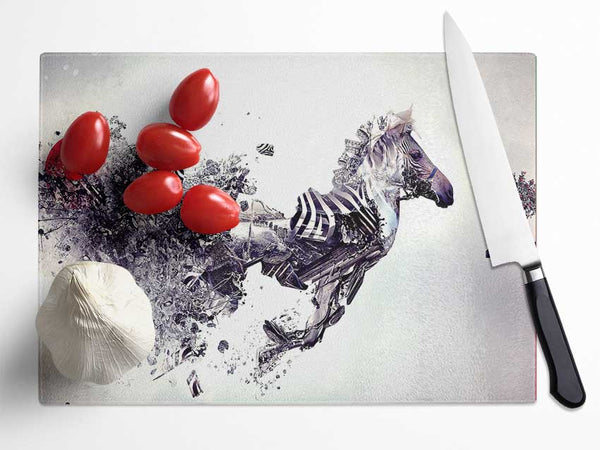 Abstract Zebra Glass Chopping Board