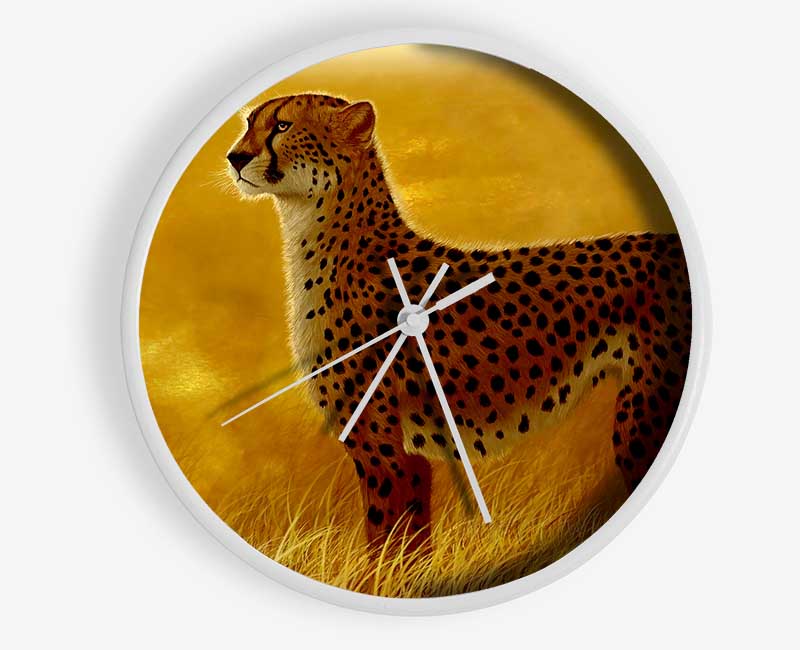 African Cheetah Clock - Wallart-Direct UK