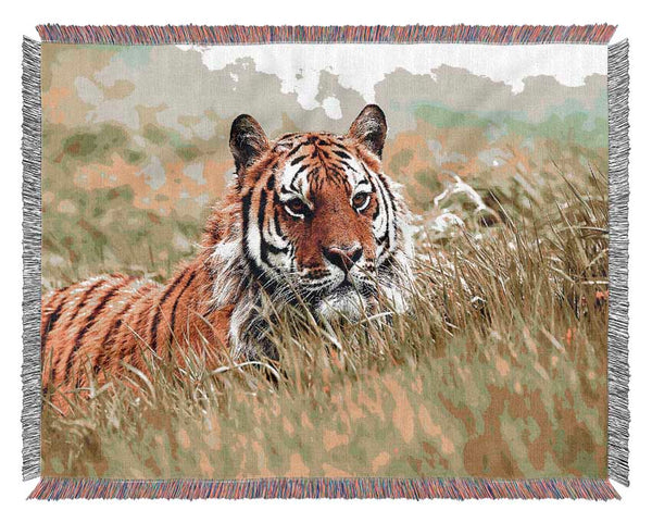 Amazing Siberian Tiger Woven Blanket