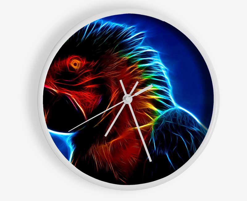 Rainbow Parrot Clock - Wallart-Direct UK