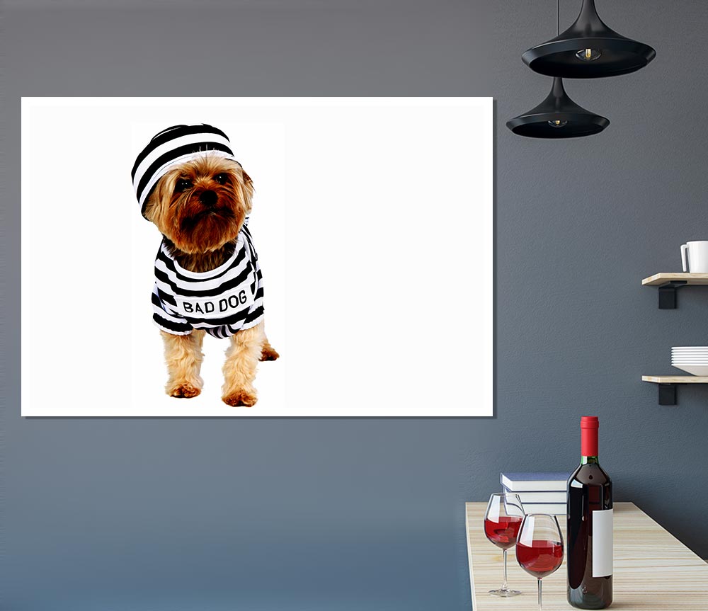 Bad Dog Print Poster Wall Art