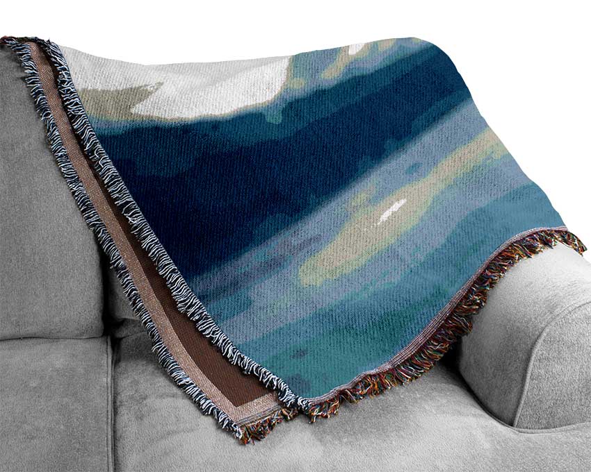 Bald Eagle In Flight Alaska Woven Blanket