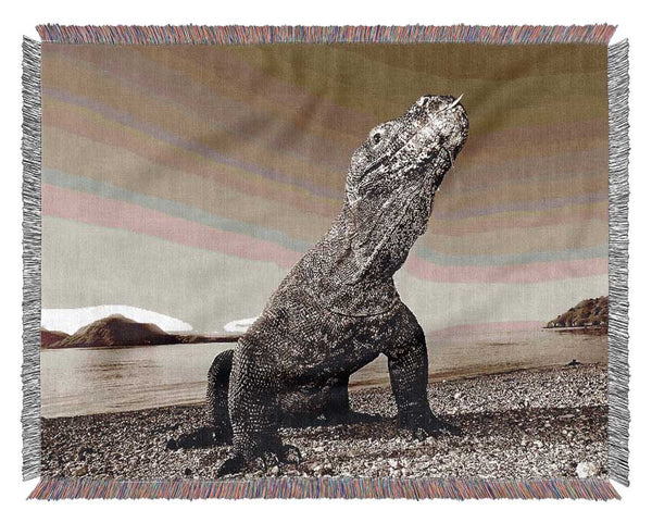 Beach Komodo Dragon Woven Blanket