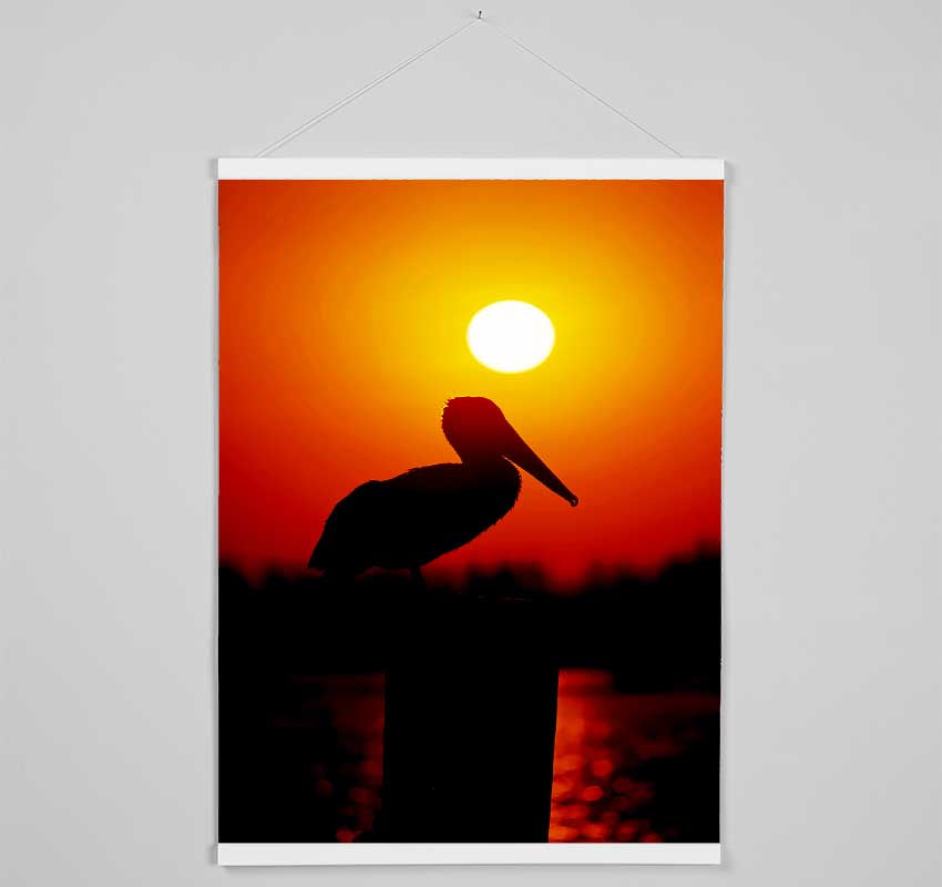 Bird At Sunset Hanging Poster - Wallart-Direct UK