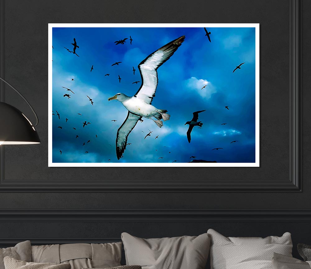 Birds In Flight Print Poster Wall Art