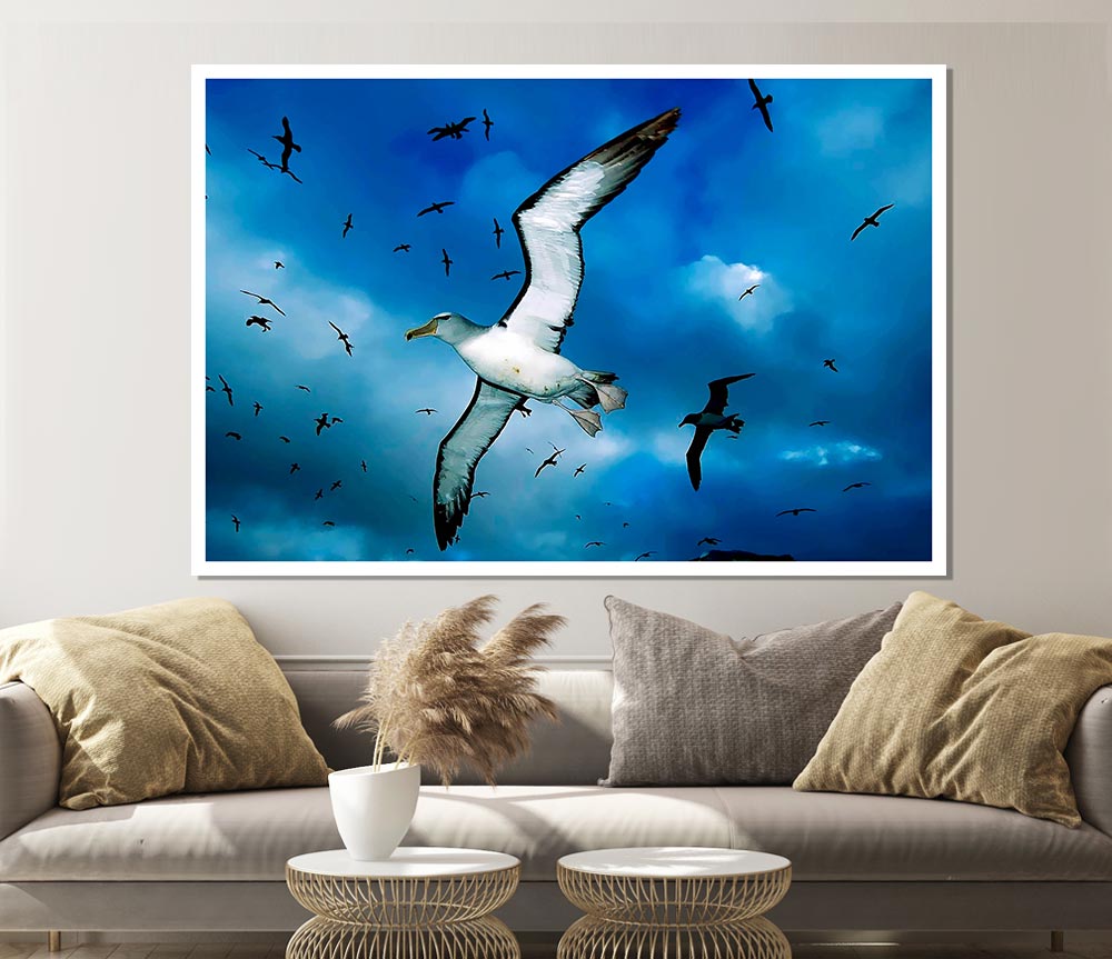 Birds In Flight Print Poster Wall Art