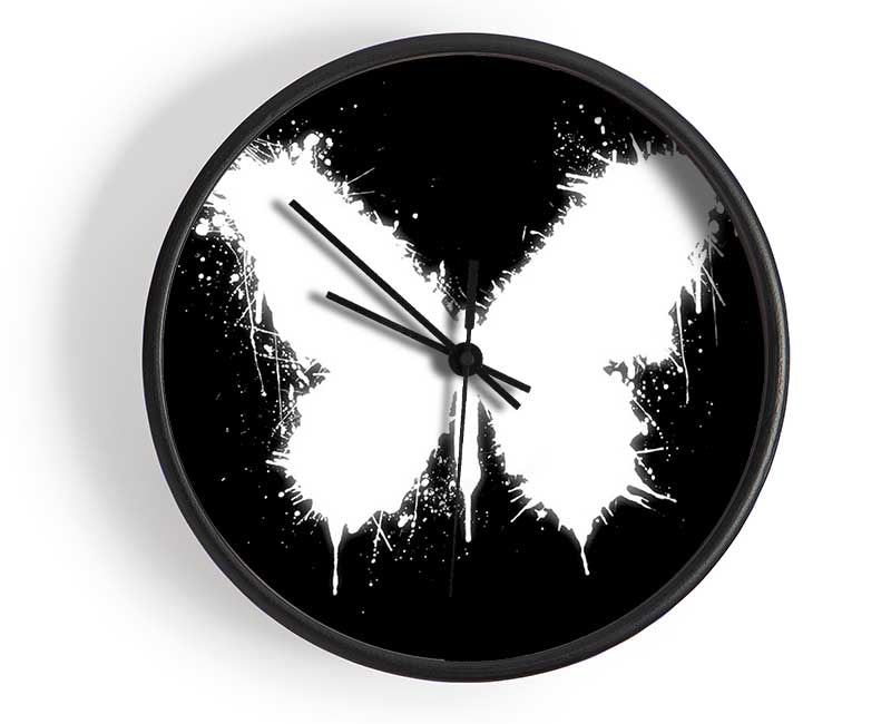 Black And White Butterfly Clock - Wallart-Direct UK