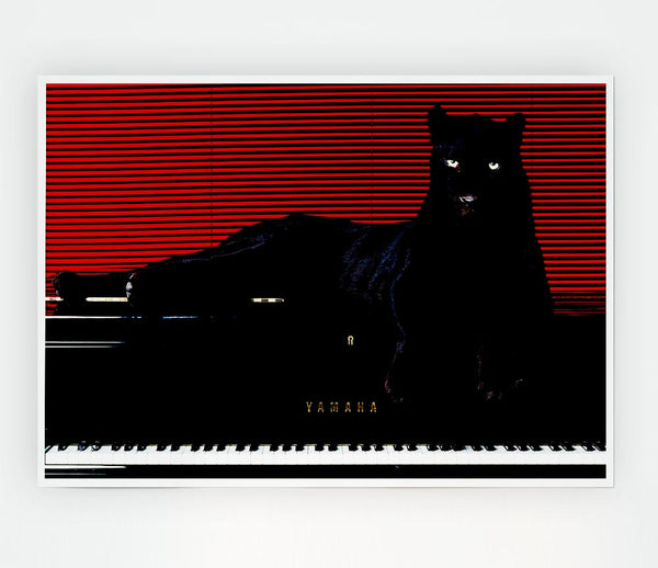 Black Panther Piano Print Poster Wall Art