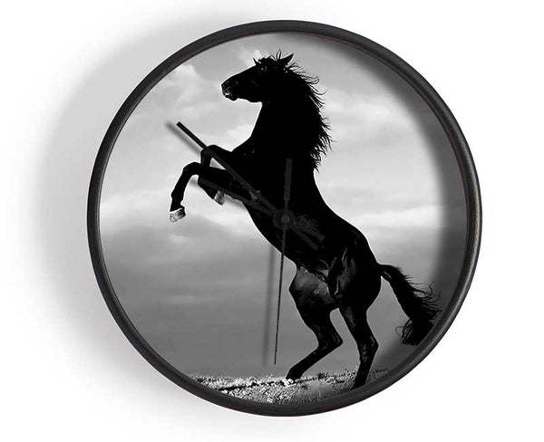 Black Wild Stallion Clock - Wallart-Direct UK