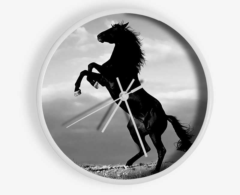 Black Wild Stallion Clock - Wallart-Direct UK