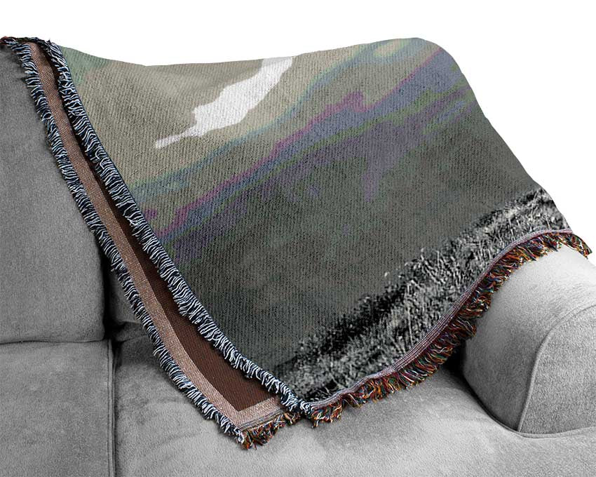 Black Wild Stallion Woven Blanket