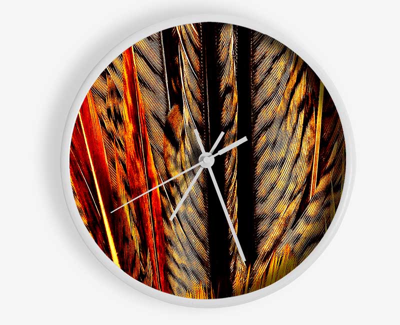 Blazing Feathers Clock - Wallart-Direct UK