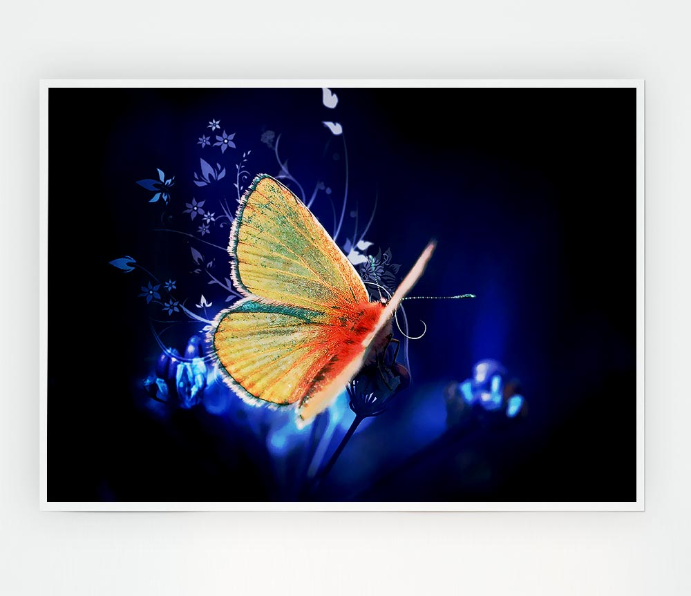 Butterfly Flutter Print Poster Wall Art