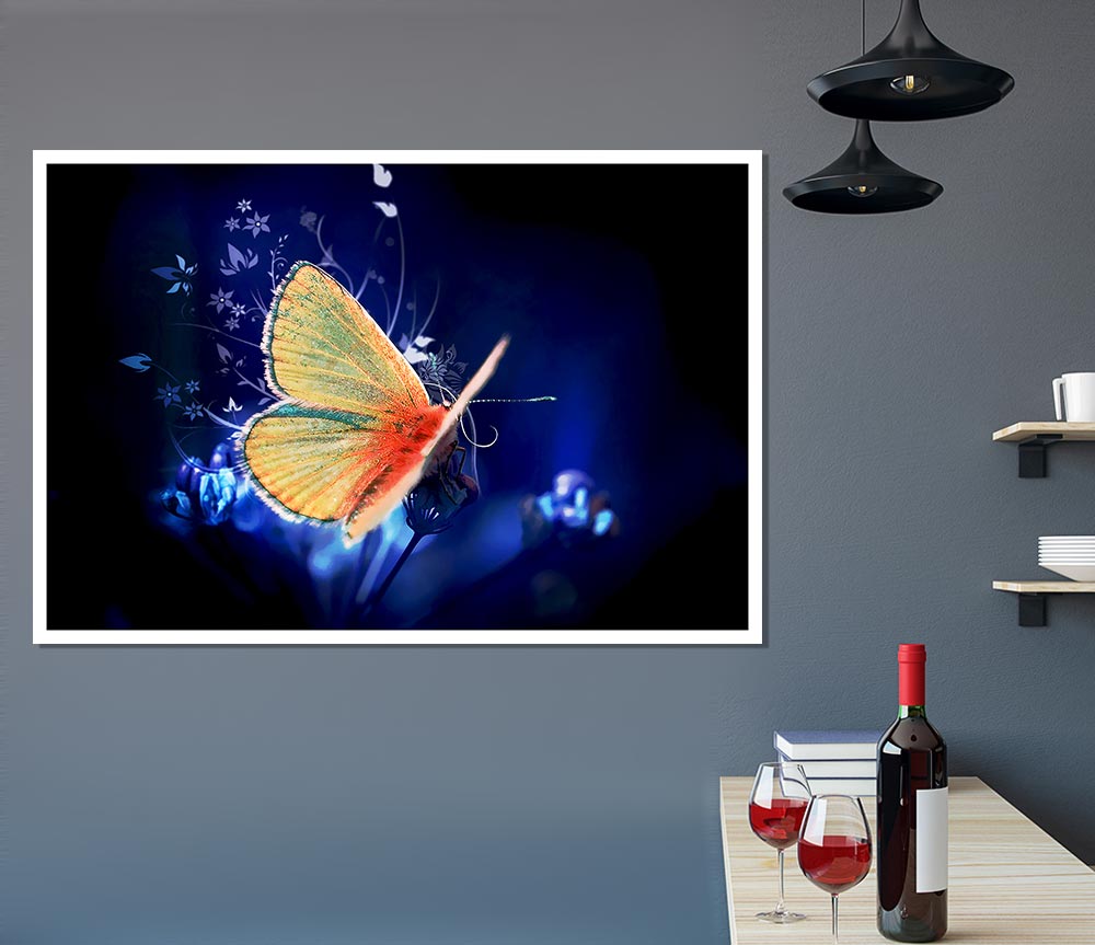 Butterfly Flutter Print Poster Wall Art