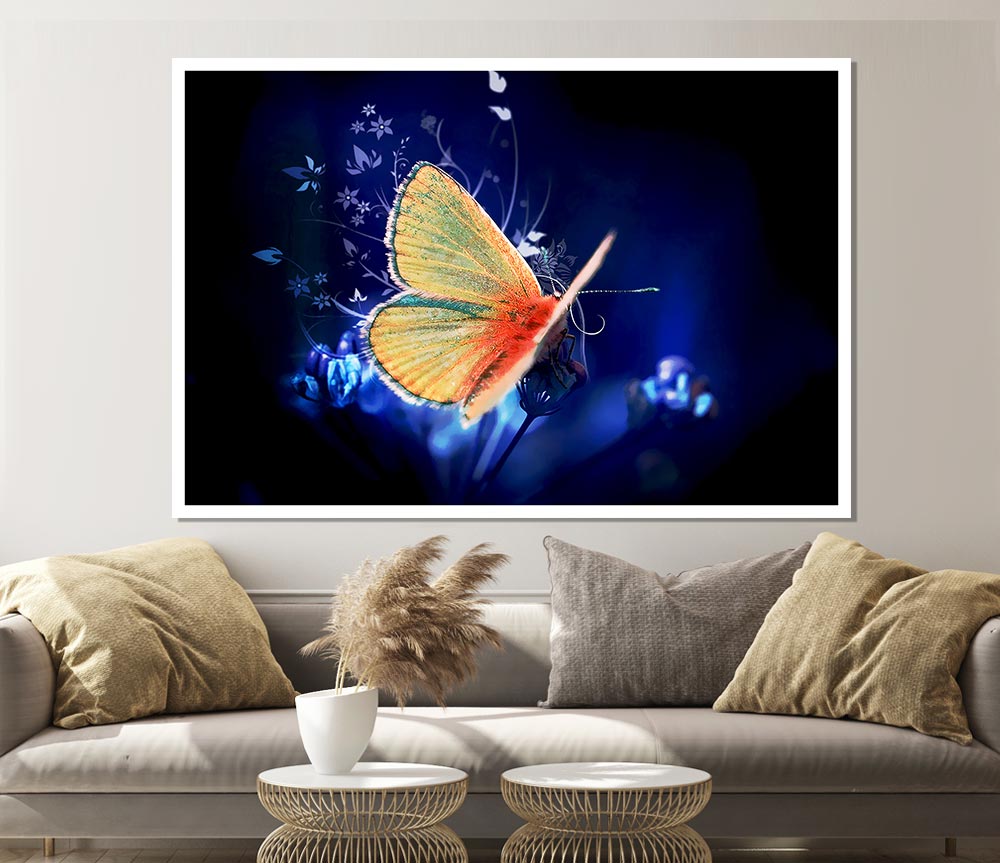 Butterfly Flutter Print Poster Wall Art