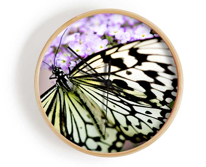 Butterfly Pattern Clock - Wallart-Direct UK