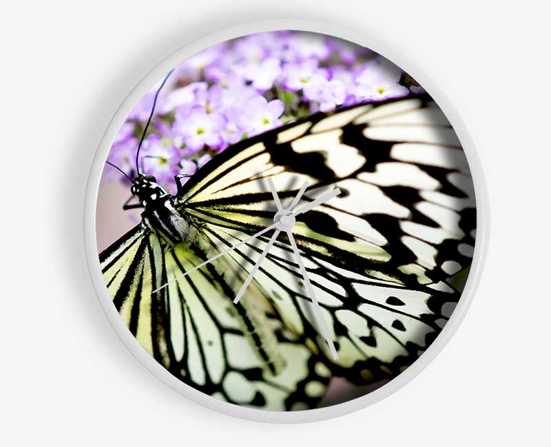 Butterfly Pattern Clock - Wallart-Direct UK