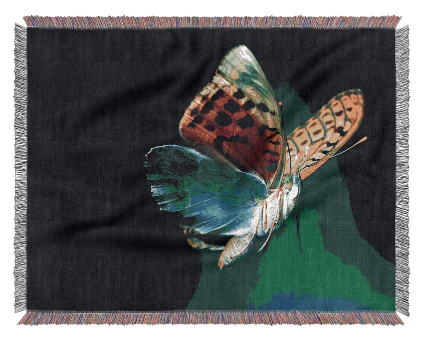 Butterfly Rainbow Woven Blanket