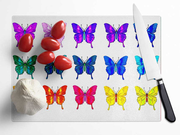 Butterfly Tribe Glass Chopping Board