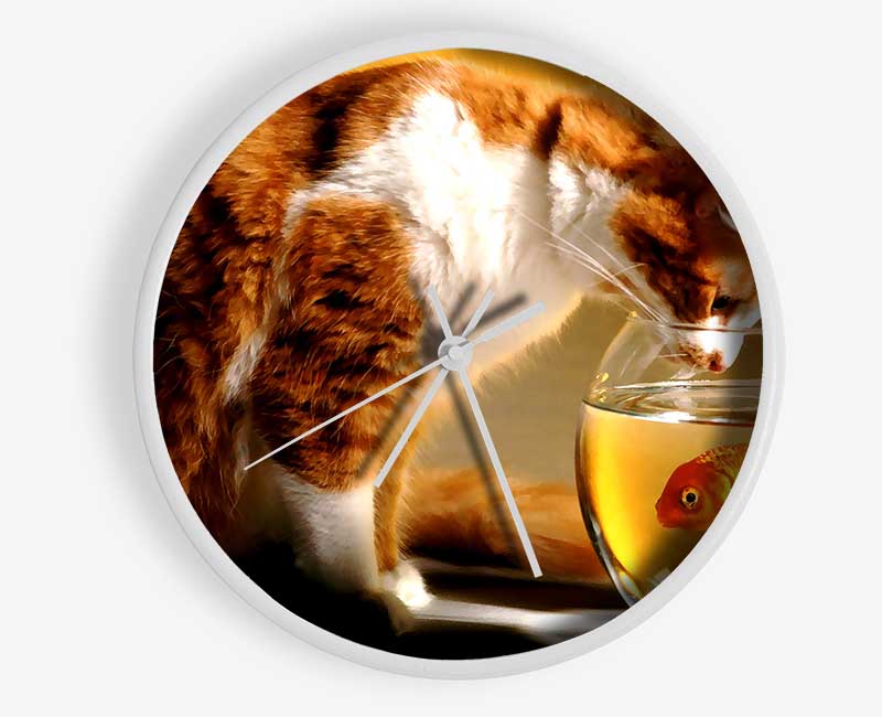 Cat And Fish Clock - Wallart-Direct UK