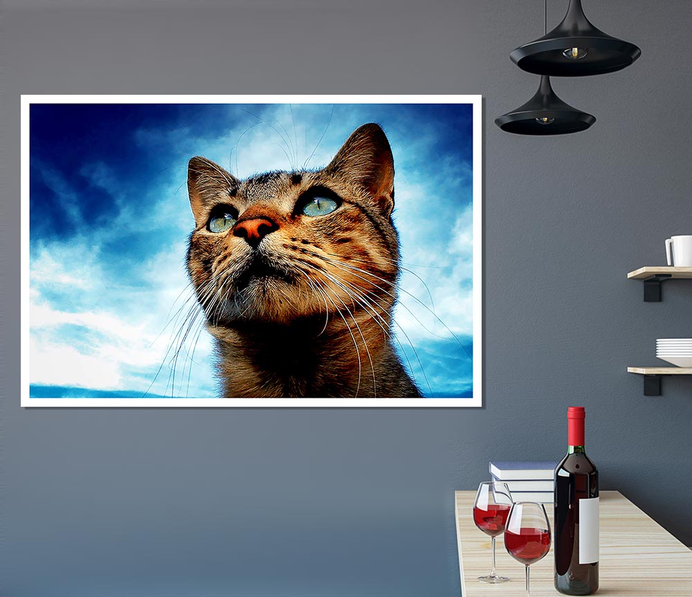 Cat Hunting Print Poster Wall Art