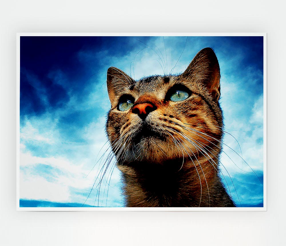 Cat Hunting Print Poster Wall Art