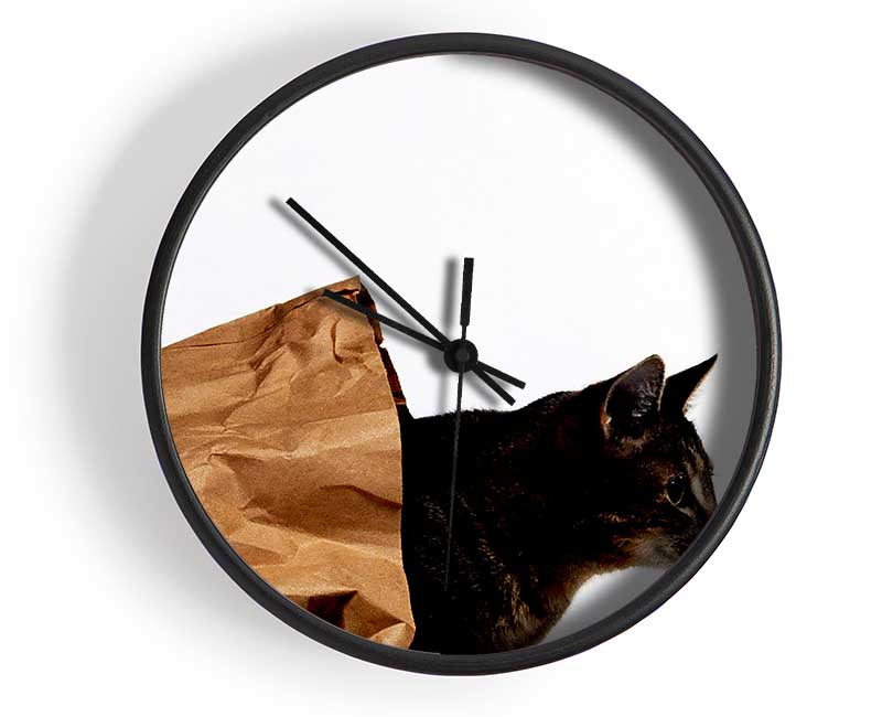 Cat In A Bag Clock - Wallart-Direct UK