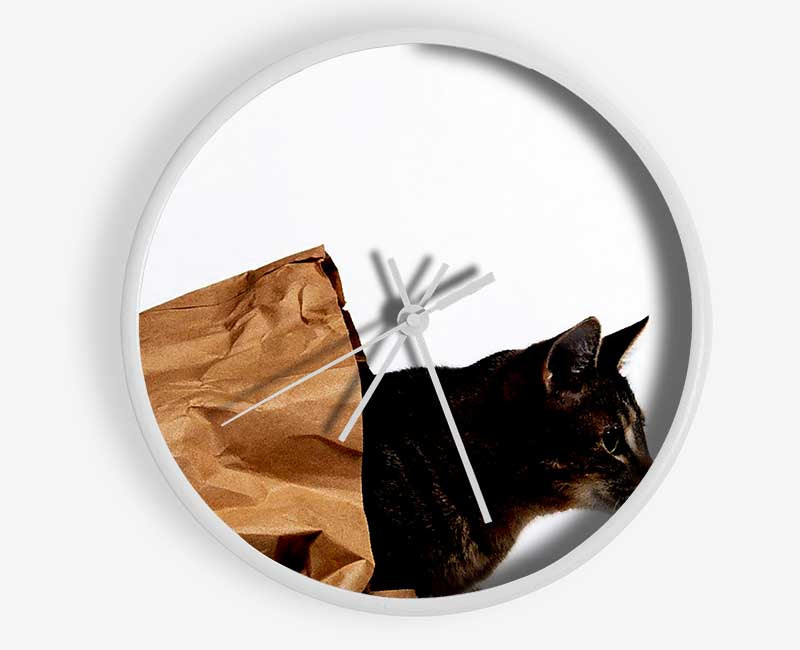 Cat In A Bag Clock - Wallart-Direct UK