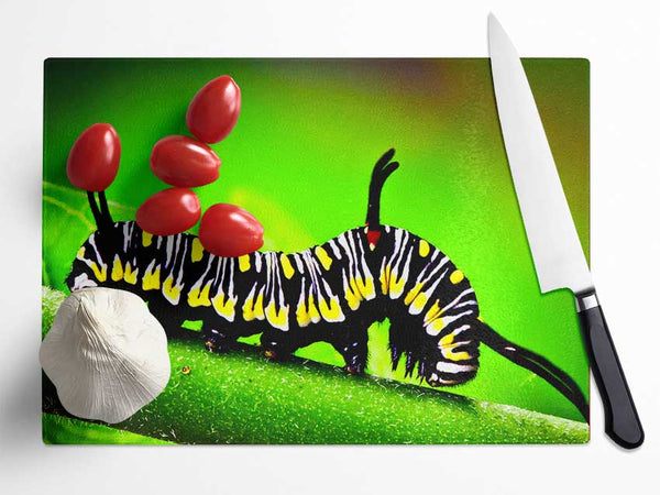 Caterpillar Macro Glass Chopping Board