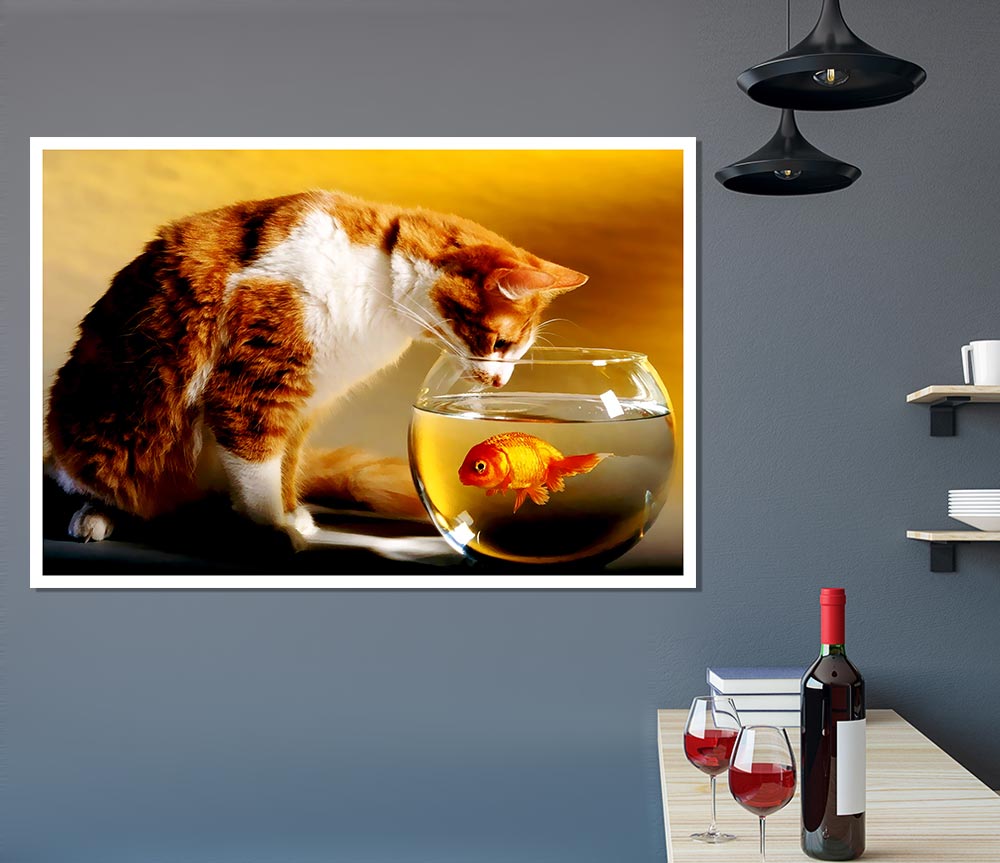 Cats Dinner Time Print Poster Wall Art