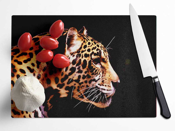 Cheetah Alert Glass Chopping Board