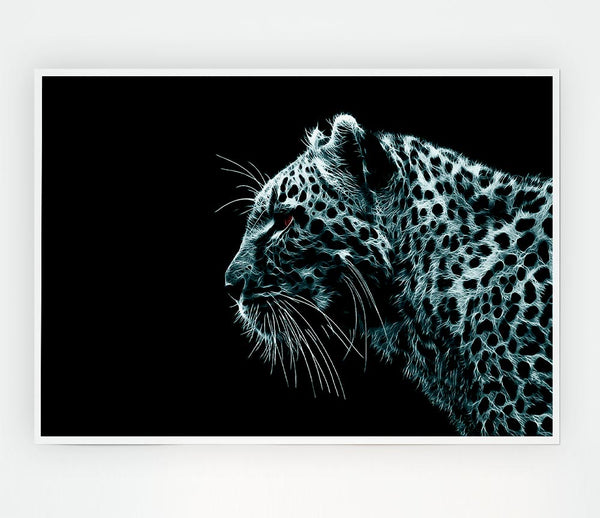 Cheetah Blues Print Poster Wall Art