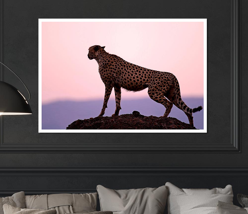 Cheetah Habitat Print Poster Wall Art