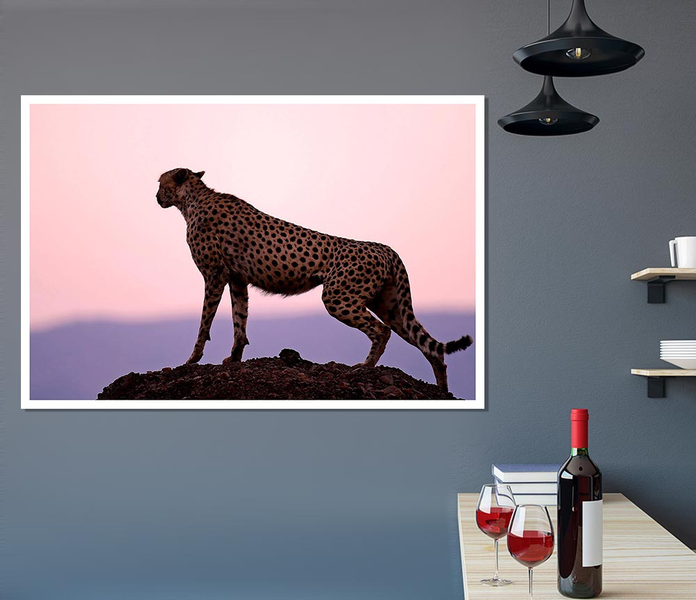 Cheetah Habitat Print Poster Wall Art