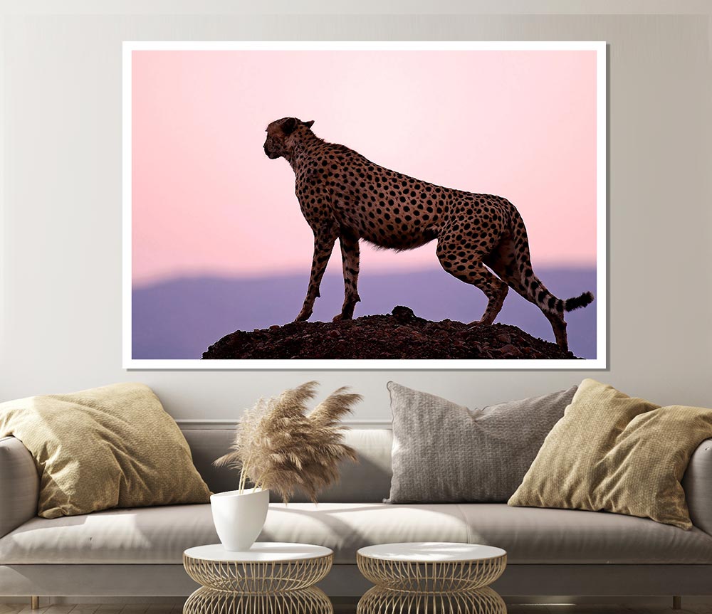 Cheetah Habitat Print Poster Wall Art