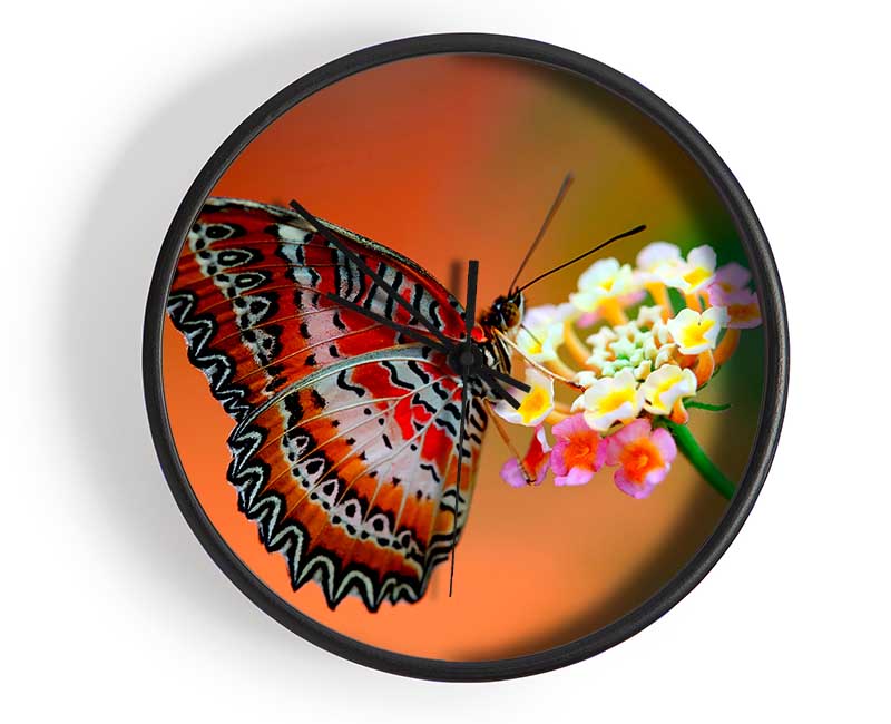 Colourful Butterfly Rests Clock - Wallart-Direct UK