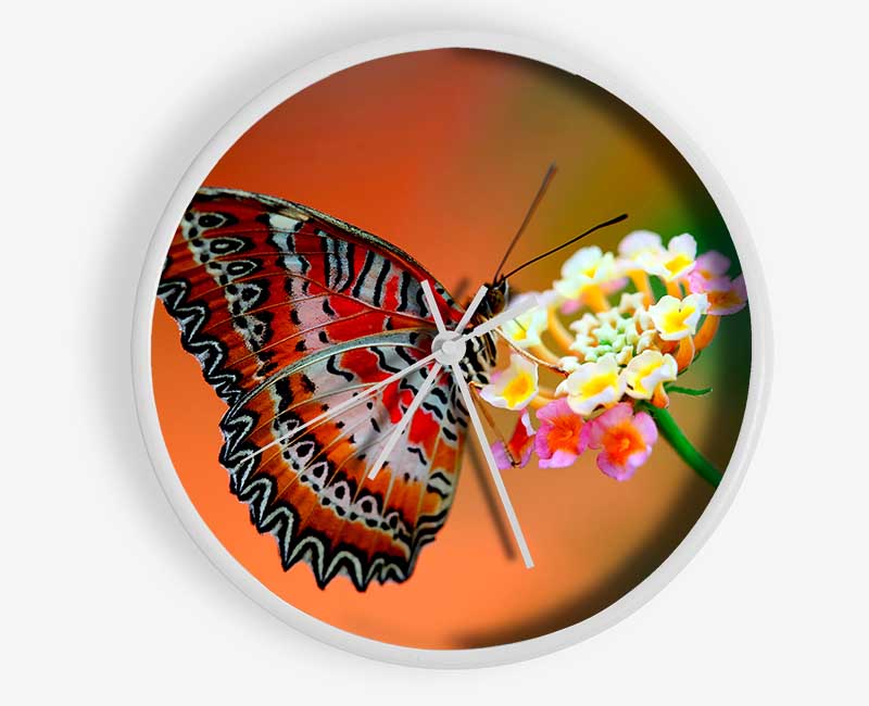 Colourful Butterfly Rests Clock - Wallart-Direct UK