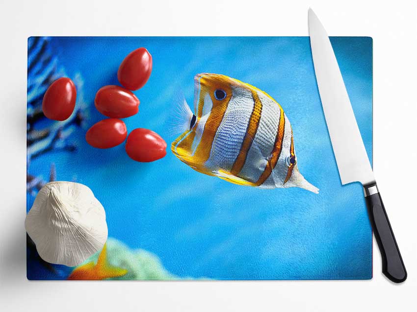 Copperband Butterfly Fish Glass Chopping Board