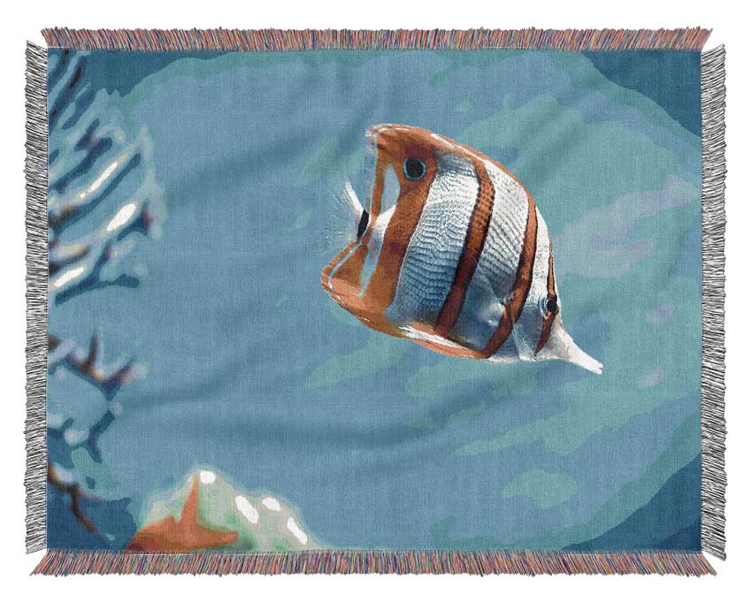 Copperband Butterfly Fish Woven Blanket