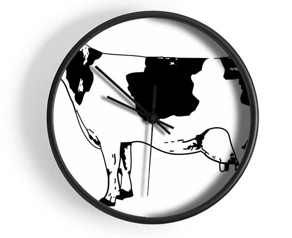 Cow Black And White Clock - Wallart-Direct UK