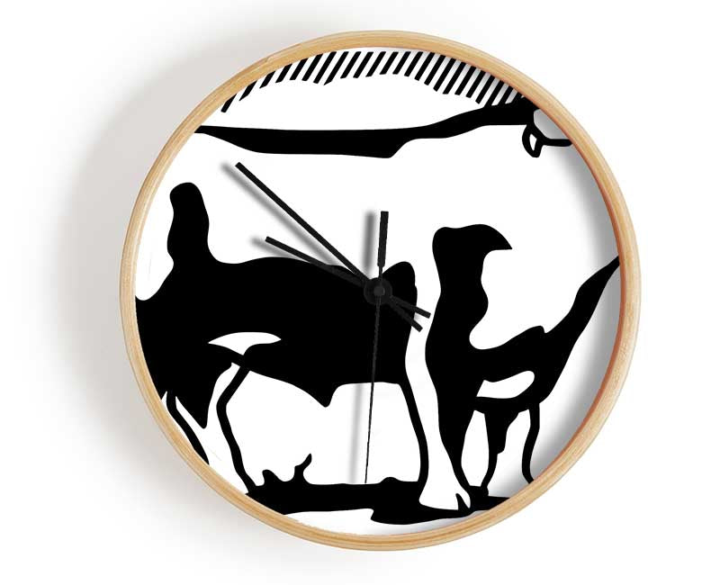 Cow B n W Clock - Wallart-Direct UK