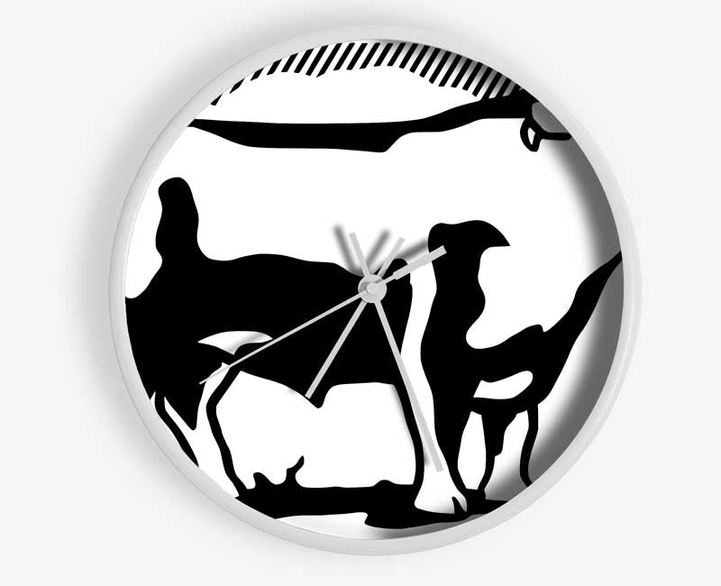 Cow B n W Clock - Wallart-Direct UK