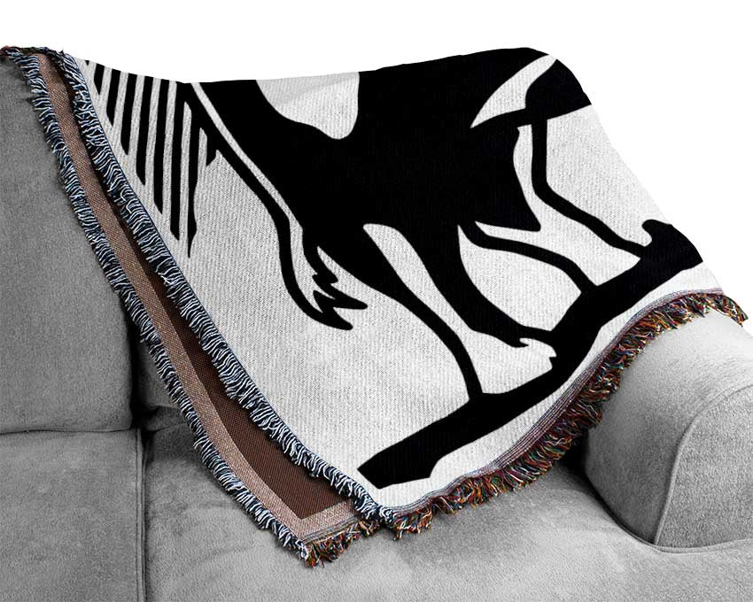 Cow B n W Woven Blanket