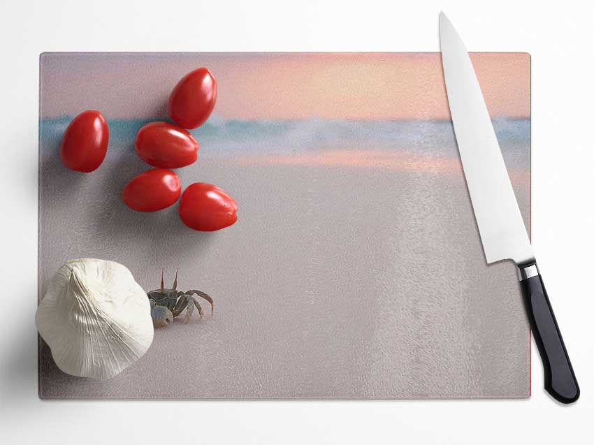 Crab On Beach Glass Chopping Board